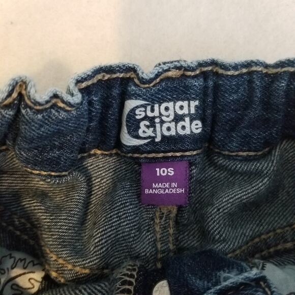 Sugar & Jade Girl's Button Front Rolled Hem Denim Shorts, Size 10S - Picture 3 of 7